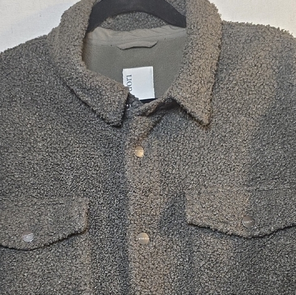 Vuori Men's Dark Green Sherpa Shirt Jacket - Picture 2 of 6